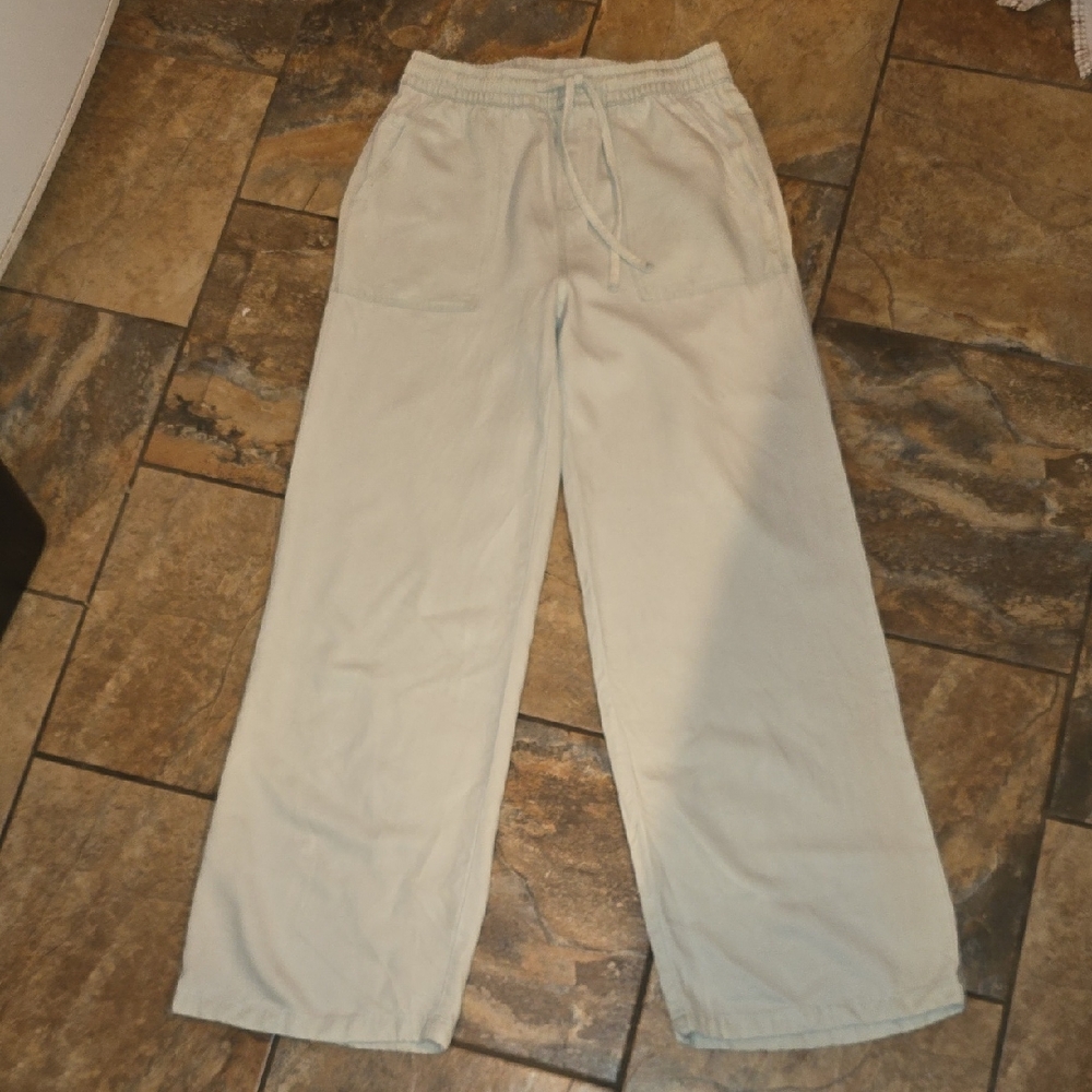 Thread & Supply Light Gray pull-on wide leg Pants large